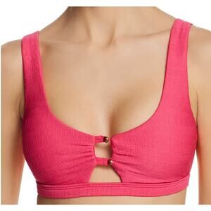 Nanette Lepore Raffia Pink Watermelon Bralette Swim Bikini Top 12 NWT